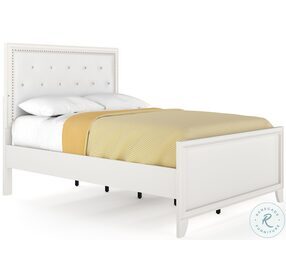 Bella White Tufted Twin Upholstered Panel Bed
