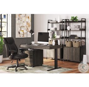 Zendex Dark Brown Adjustable Height Home Office Set