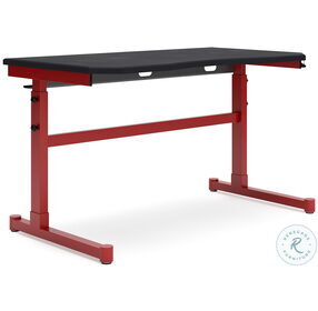 Lynxtyn Red And Black Adjustable Height Desk