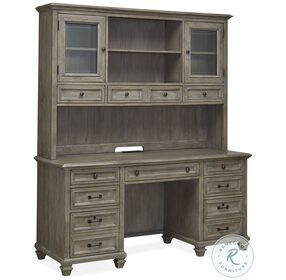 Lancaster Dove Tail Grey Credenza with Hutch