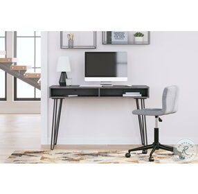 Strumford Charcoal And Black 48" Home Office Set