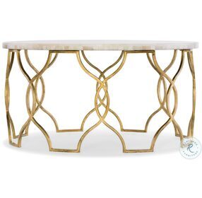 Corrina White Onyx And Gold Leaf Cocktail Table
