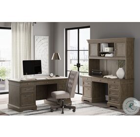 Janismore Weathered Grey 66" Home Office Set