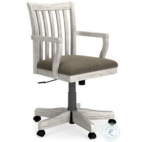 Havalance Beige And White Desk Chair