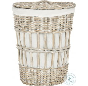 Maggy White Laundry Basket With Liner