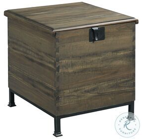 Hidden Treasures Brown And Black Milling Chest End Table