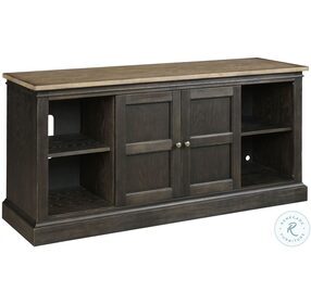 Hancock Vintage Natural And Rubbed Through Black 76" Entertainment Console