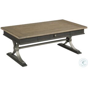Hancock Vintage Natural And Rubbed Through Black Rectangular Coffee Table
