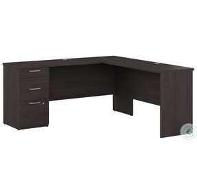 Logan Charcoal Maple 65" L Shaped Desk with Drawers