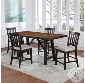Halle Ebony And Honey Extendable Counter Height Dining Room Set