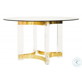 Hendrix Acrylic And Antique Brass 54" Dining Table