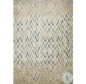 Heritage Ivory And Blue Chevron Small Rug