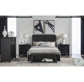 Westcliff Smooth Black Platform Bedroom Set