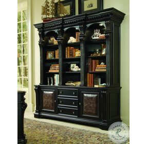Telluride Distressed Brown Bookcase With Hutch