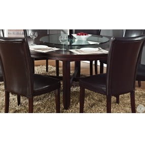 Hartford Burnished Espresso Dining Table with Lazy Susan