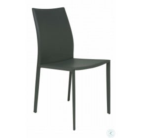 Sienna Dark Grey Leather Dining Chair