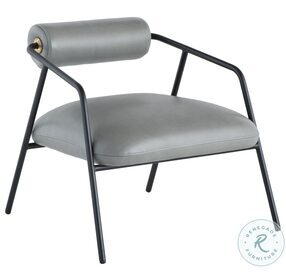 Cyrus French Blue Leather Occasional Chair