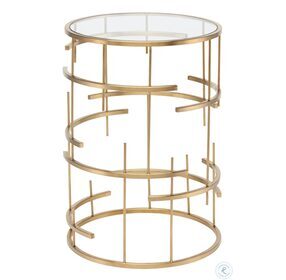Tiffany Brushed Gold Stainless Side Table