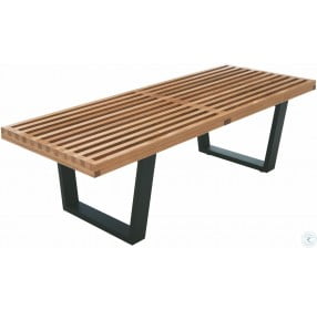 Tao 48" Ash Wood and Black Wood Occasional Bench