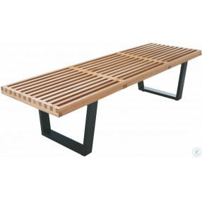 Tao 72" Ash Wood and Black Wood Occasional Bench
