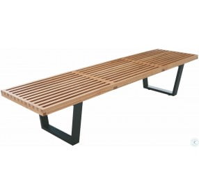 Tao 60" Ash Wood and Black Wood Occasional Bench