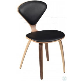 Satine Black Leather Dining Chair