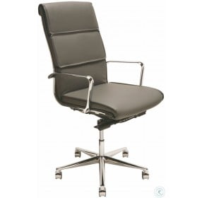 Lucia Dark Grey and Silver Metal High Back Office Chair