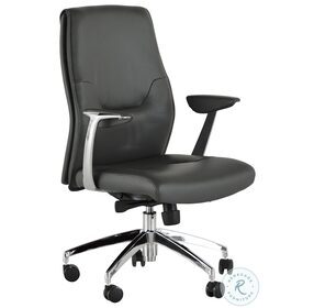 Klause Grey Leather Office Chair