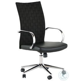 Mia Black Leather Office Chair
