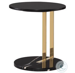 Lia Noir And Gold Side Table