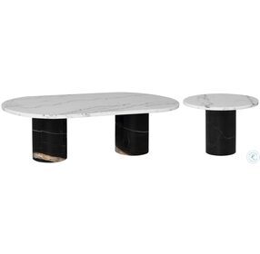 Ande White And Noir Occasional Table Set