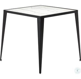 Mink White and Black Metal Side Table