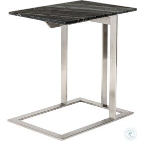 Dell Black Wood Vein Marble Side Table