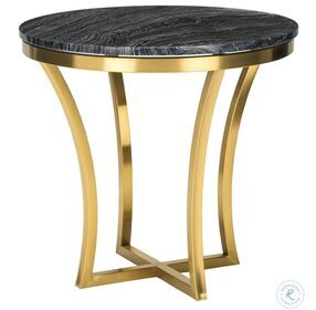 Aurora Gold & Black Stone Side Table