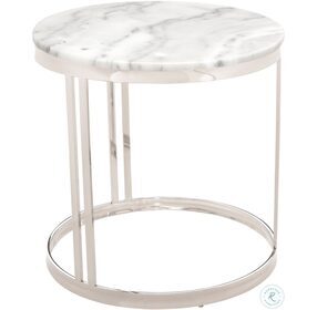 Nicola White And Silver Side Table