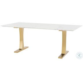 Toulouse White And Gold Dining Table