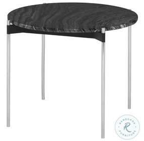 Pixie Black Wood Vein And Silver Side Table