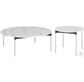 Pixie White And Silver Occasional Table Set