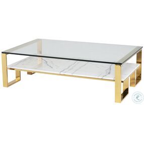 Tierra White And Gold Coffee Table