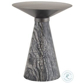 Iris Graphite And Black 15" Side Table