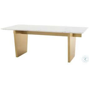 Aiden White And Gold Dining Table