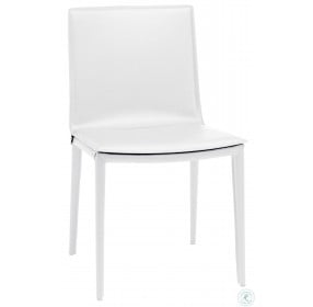 Palma White Leather Dining Chair