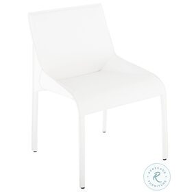 Delphine White Leather Dining Side Chair
