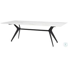Daniele White And Black 93" Dining Table