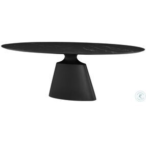 Taji Black 78" Oval Dining Table
