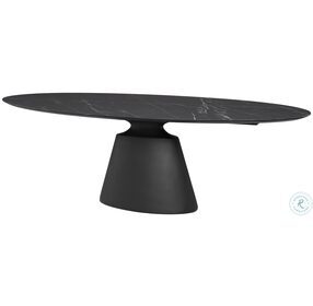 Taji Black 93" Oval Dining Table
