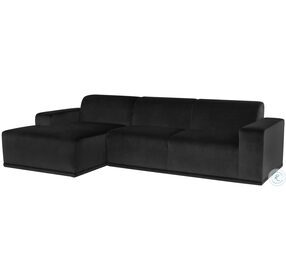 Leo Shadow Grey Velour LAF Sectional