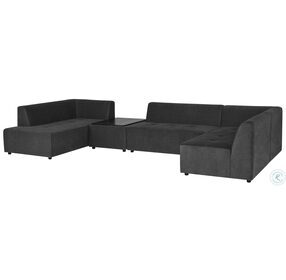 Parla Cement 5 Piece LAF Sectional with ottoman