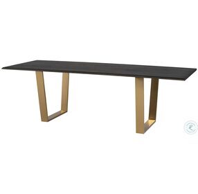 Linea Ebonized And Gold 94" Dining Table