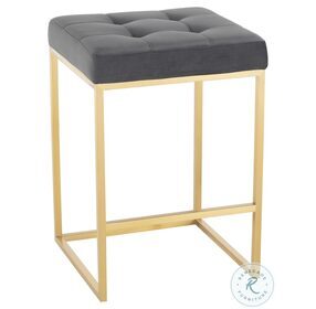 Chi Tarnished Silver And Gold Counter Height Stool